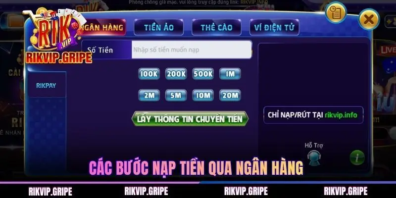 Các bước giao dịch qua ngân hàng