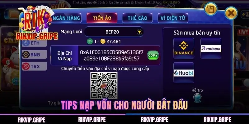 Tips nạp vốn cho người bắt đầu